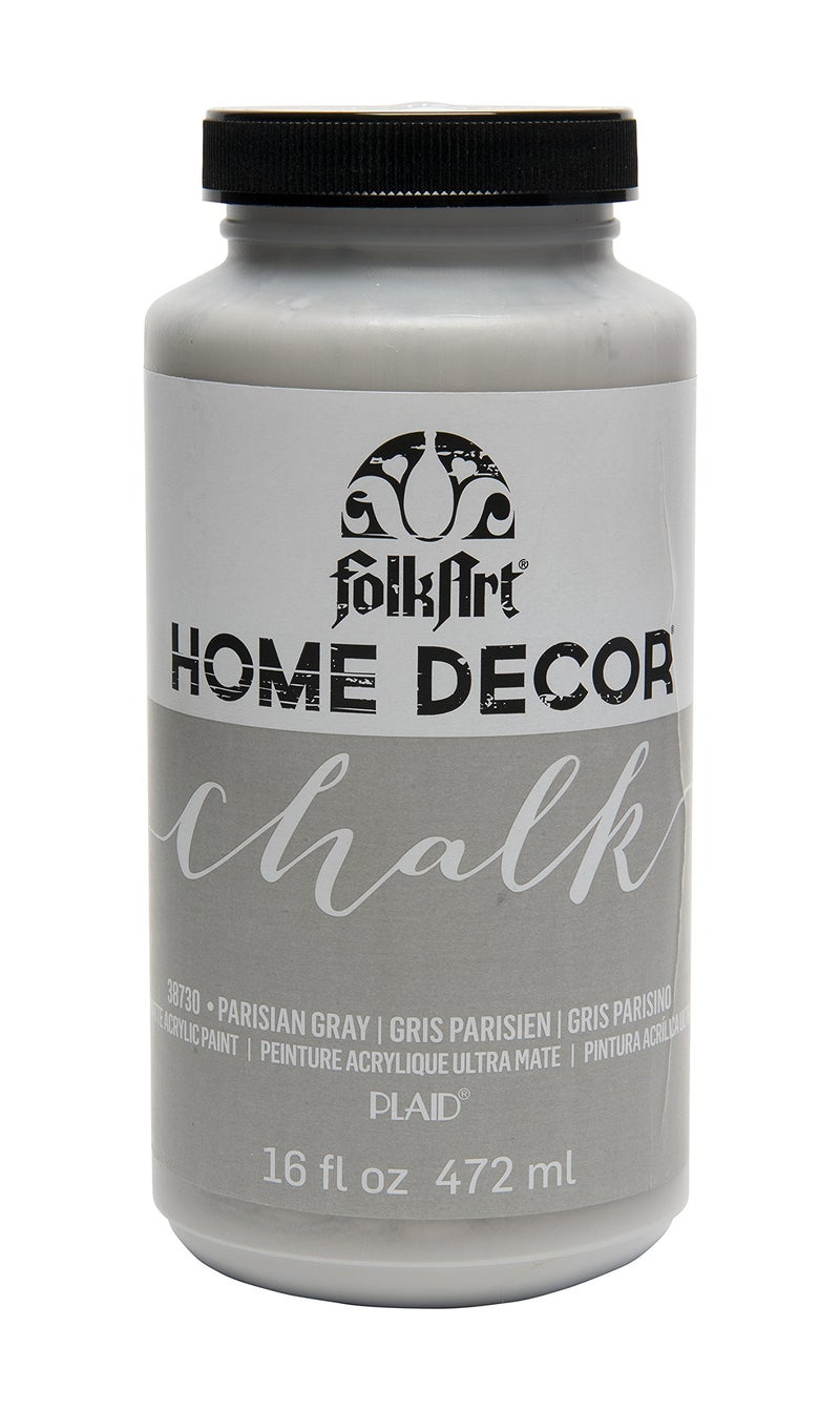 FolkArt 38730 Home Decor Chalk Furniture & Craft Paint in Assorted Colors, 16 ounce, Parisian Grey - Image 1
